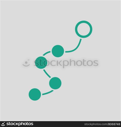 Anal balls on lace icon. Gray background with green. Vector illustration.