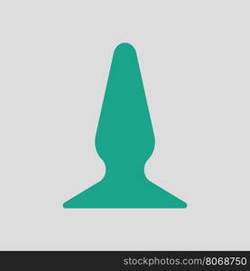 Anal bung icon. Gray background with green. Vector illustration.