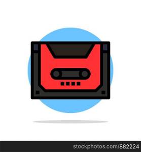 Analog, Audio, Cassette, Compact, Deck Abstract Circle Background Flat color Icon