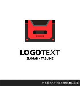 Analog, Audio, Cassette, Compact, Deck Business Logo Template. Flat Color