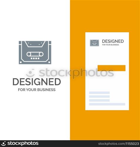 Analog, Audio, Cassette, Compact, Deck Grey Logo Design and Business Card Template