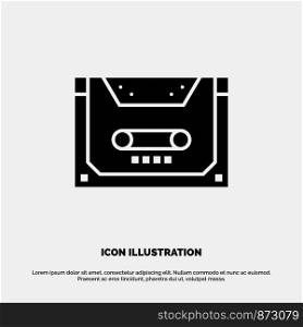 Analog, Audio, Cassette, Compact, Deck solid Glyph Icon vector