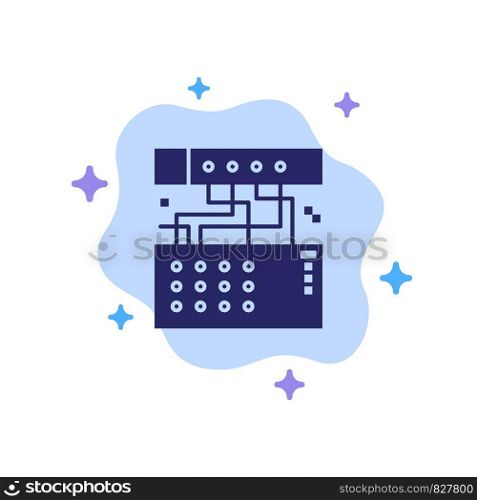 Analog, Connection, Device, Module, Sound Blue Icon on Abstract Cloud Background