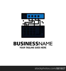 Analog, Connection, Device, Module, Sound Business Logo Template. Flat Color
