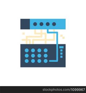 Analog, Connection, Device, Module, Sound Flat Color Icon. Vector icon banner Template