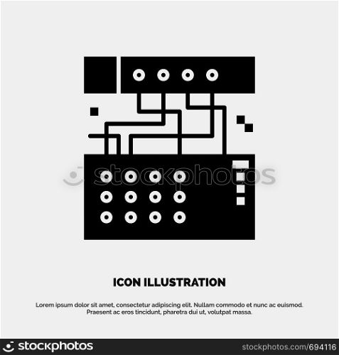 Analog, Connection, Device, Module, Sound solid Glyph Icon vector