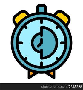 Analog stopwatch icon. Outline analog stopwatch vector icon color flat isolated. Analog stopwatch icon color outline vector