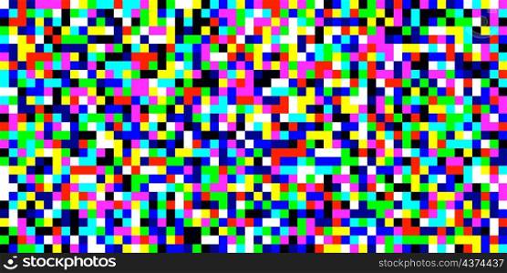 Analog VHS error. Noise effect seamless pattern. Pixel Noise TV. Bright color display screen wallpaper. Glitch texture. No signal. Abstract backdrop. Vector illustration. Analog VHS error. Noise effect seamless pattern. Pixel Noise TV.