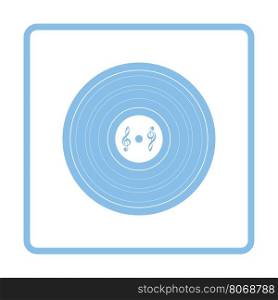 Analogue record icon. Blue frame design. Vector illustration.
