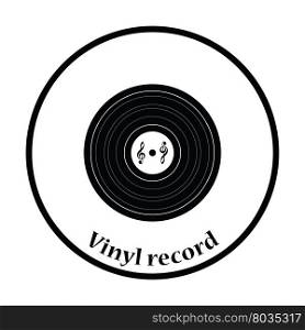 Analogue record icon. Thin circle design. Vector illustration.