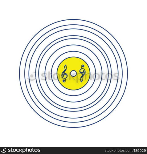 Analogue record icon. Thin line design. Vector illustration.