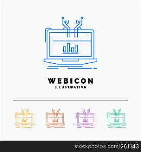Analysis, analytical, management, online, platform 5 Color Line Web Icon Template isolated on white. Vector illustration