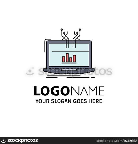 Analysis, analytical, management, online, platform Flat Color Icon Vector
