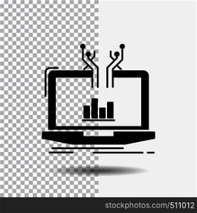 Analysis, analytical, management, online, platform Glyph Icon on Transparent Background. Black Icon. Vector EPS10 Abstract Template background