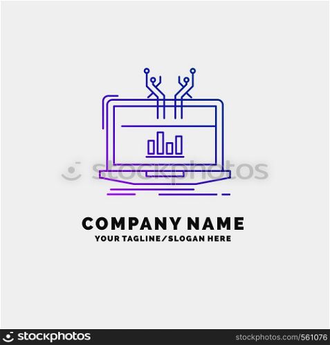 Analysis, analytical, management, online, platform Purple Business Logo Template. Place for Tagline. Vector EPS10 Abstract Template background