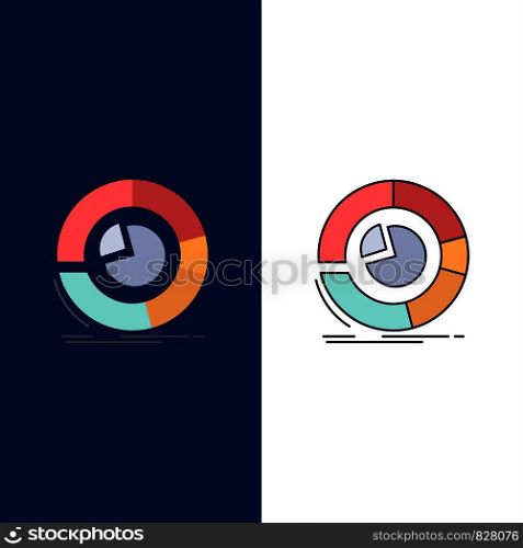 Analysis, analytics, business, diagram, pie chart Flat Color Icon Vector