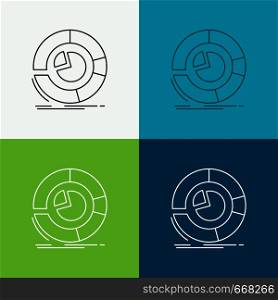 Analysis, analytics, business, diagram, pie chart Icon Over Various Background. Line style design, designed for web and app. Eps 10 vector illustration. Vector EPS10 Abstract Template background