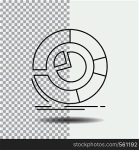 Analysis, analytics, business, diagram, pie chart Line Icon on Transparent Background. Black Icon Vector Illustration. Vector EPS10 Abstract Template background