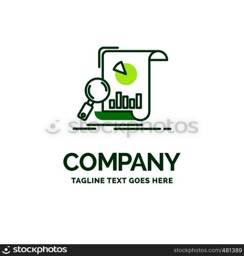 Analysis, analytics, business, financial, research Flat Business Logo template. Creative Green Brand Name Design.