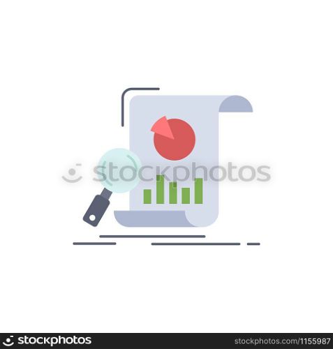 Analysis, analytics, business, financial, research Flat Color Icon Vector
