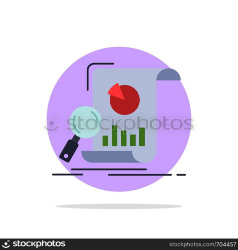 Analysis, analytics, business, financial, research Flat Color Icon Vector