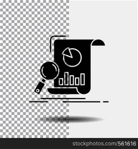 Analysis, analytics, business, financial, research Glyph Icon on Transparent Background. Black Icon. Vector EPS10 Abstract Template background
