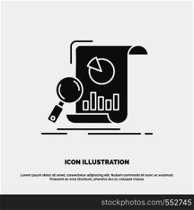 Analysis, analytics, business, financial, research Icon. glyph vector gray symbol for UI and UX, website or mobile application. Vector EPS10 Abstract Template background