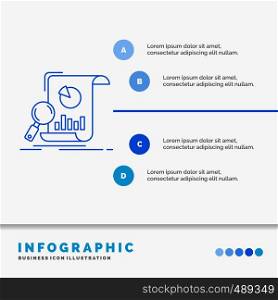 Analysis, analytics, business, financial, research Infographics Template for Website and Presentation. Line Blue icon infographic style vector illustration. Vector EPS10 Abstract Template background