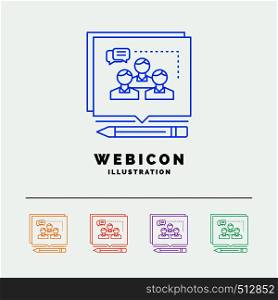 Analysis, argument, business, convince, debate 5 Color Line Web Icon Template isolated on white. Vector illustration. Vector EPS10 Abstract Template background