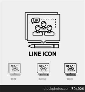 Analysis, argument, business, convince, debate Icon in Thin, Regular and Bold Line Style. Vector illustration. Vector EPS10 Abstract Template background