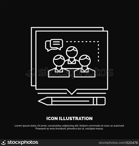 Analysis, argument, business, convince, debate Icon. Line vector symbol for UI and UX, website or mobile application. Vector EPS10 Abstract Template background