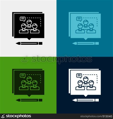 Analysis, argument, business, convince, debate Icon Over Various Background. glyph style design, designed for web and app. Eps 10 vector illustration. Vector EPS10 Abstract Template background