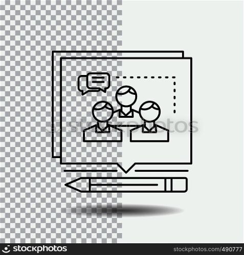Analysis, argument, business, convince, debate Line Icon on Transparent Background. Black Icon Vector Illustration. Vector EPS10 Abstract Template background
