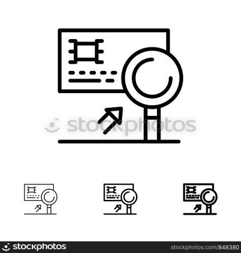 Analysis, Banking, Card, Detection, Fraud Bold and thin black line icon set
