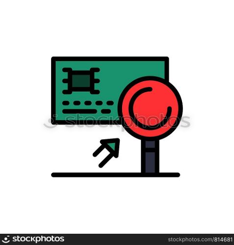 Analysis, Banking, Card, Detection, Fraud Flat Color Icon. Vector icon banner Template