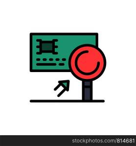 Analysis, Banking, Card, Detection, Fraud Flat Color Icon. Vector icon banner Template