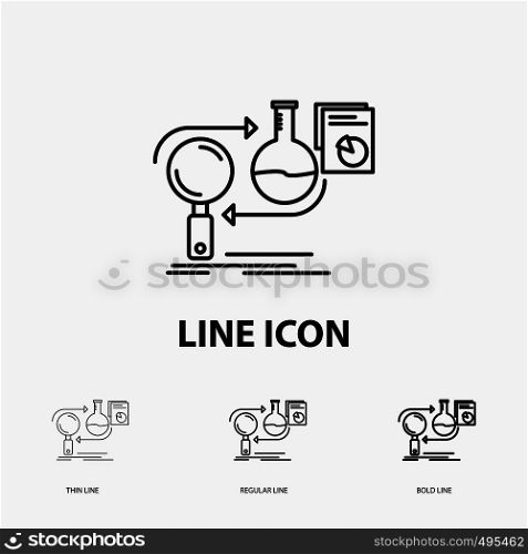 Analysis, business, develop, development, market Icon in Thin, Regular and Bold Line Style. Vector illustration. Vector EPS10 Abstract Template background