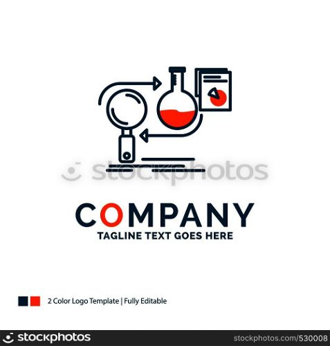 Analysis, business, develop, development, market Logo Design. Blue and Orange Brand Name Design. Place for Tagline. Business Logo template.