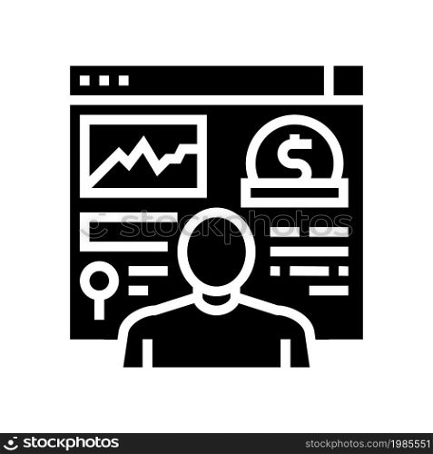 analysis business plan glyph icon vector. analysis business plan sign. isolated contour symbol black illustration. analysis business plan glyph icon vector illustration