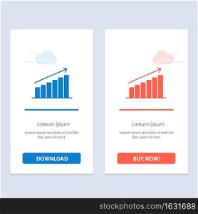 Analysis, Chart, Analytics, Business, Graph, Market, Statistics  Blue and Red Download and Buy Now web Widget Card Template