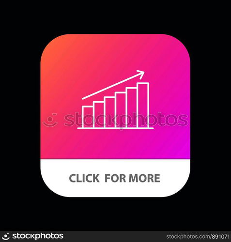 Analysis, Chart, Analytics, Business, Graph, Market, Statistics Mobile App Button. Android and IOS Line Version
