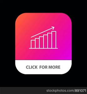 Analysis, Chart, Analytics, Business, Graph, Market, Statistics Mobile App Button. Android and IOS Line Version