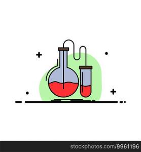 Analysis, chemistry, flask, research, test Flat Color Icon Vector