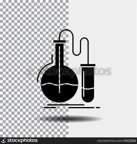 Analysis, chemistry, flask, research, test Glyph Icon on Transparent Background. Black Icon. Vector EPS10 Abstract Template background