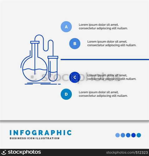 Analysis, chemistry, flask, research, test Infographics Template for Website and Presentation. Line Blue icon infographic style vector illustration. Vector EPS10 Abstract Template background