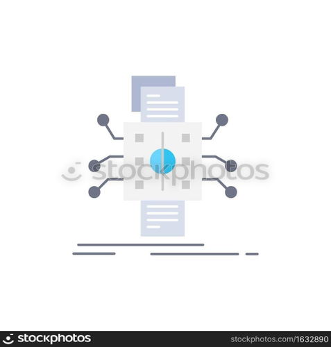 Analysis, data, datum, processing, reporting Flat Color Icon Vector