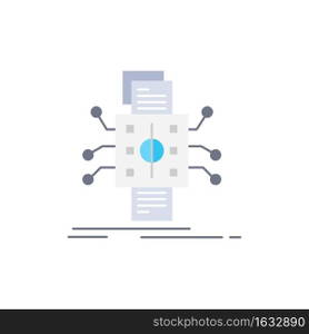 Analysis, data, datum, processing, reporting Flat Color Icon Vector