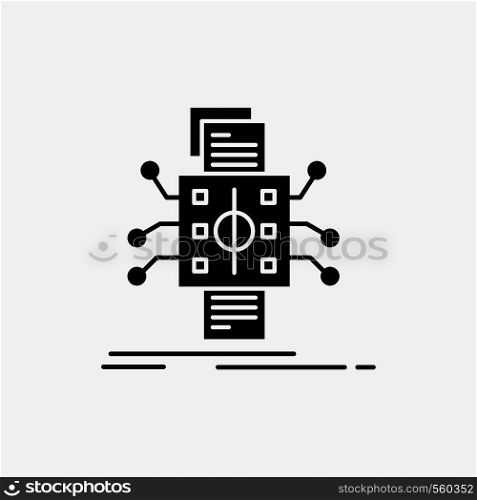 Analysis, data, datum, processing, reporting Glyph Icon. Vector isolated illustration. Vector EPS10 Abstract Template background