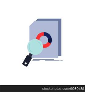 Analysis, data, financial, market, research Flat Color Icon Vector
