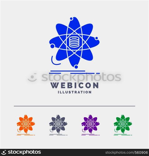 Analysis, data, information, research, science 5 Color Glyph Web Icon Template isolated on white. Vector illustration. Vector EPS10 Abstract Template background